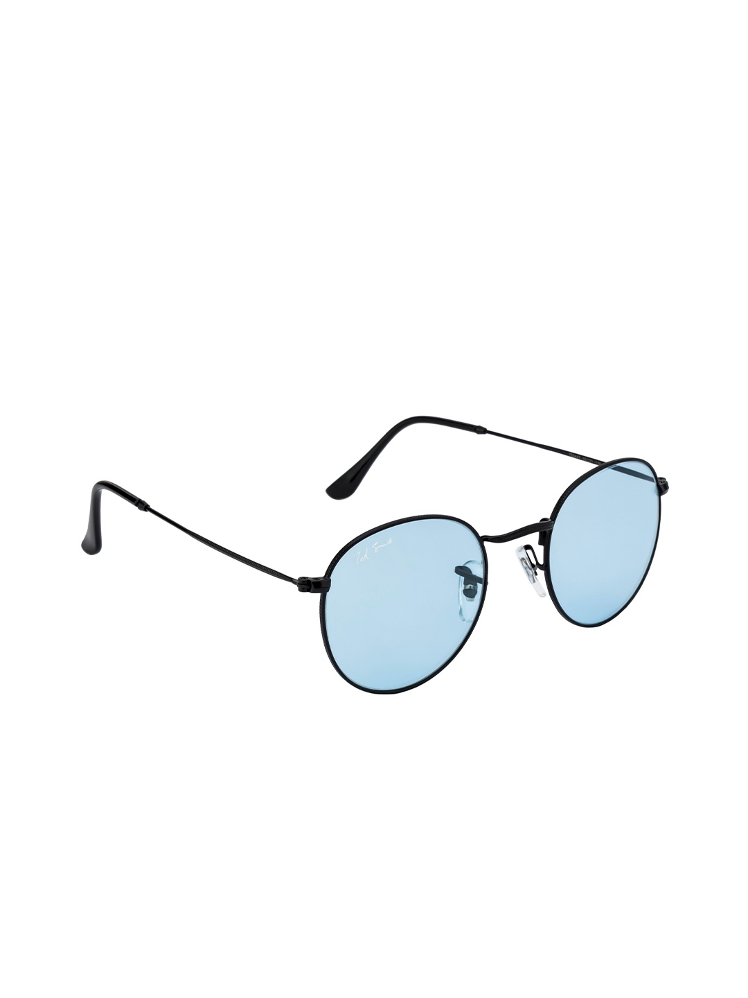 

Ted Smith Unisex Blue Lens & Black Round Sunglasses with UV Protected Lens MOON_C4