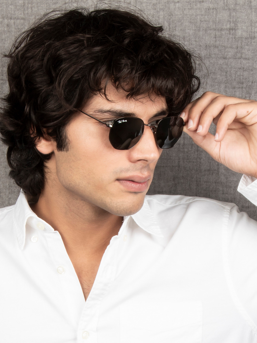 

Ted Smith Green Lens & Black Square Sunglasses with UV Protected Lens HEXON_C7