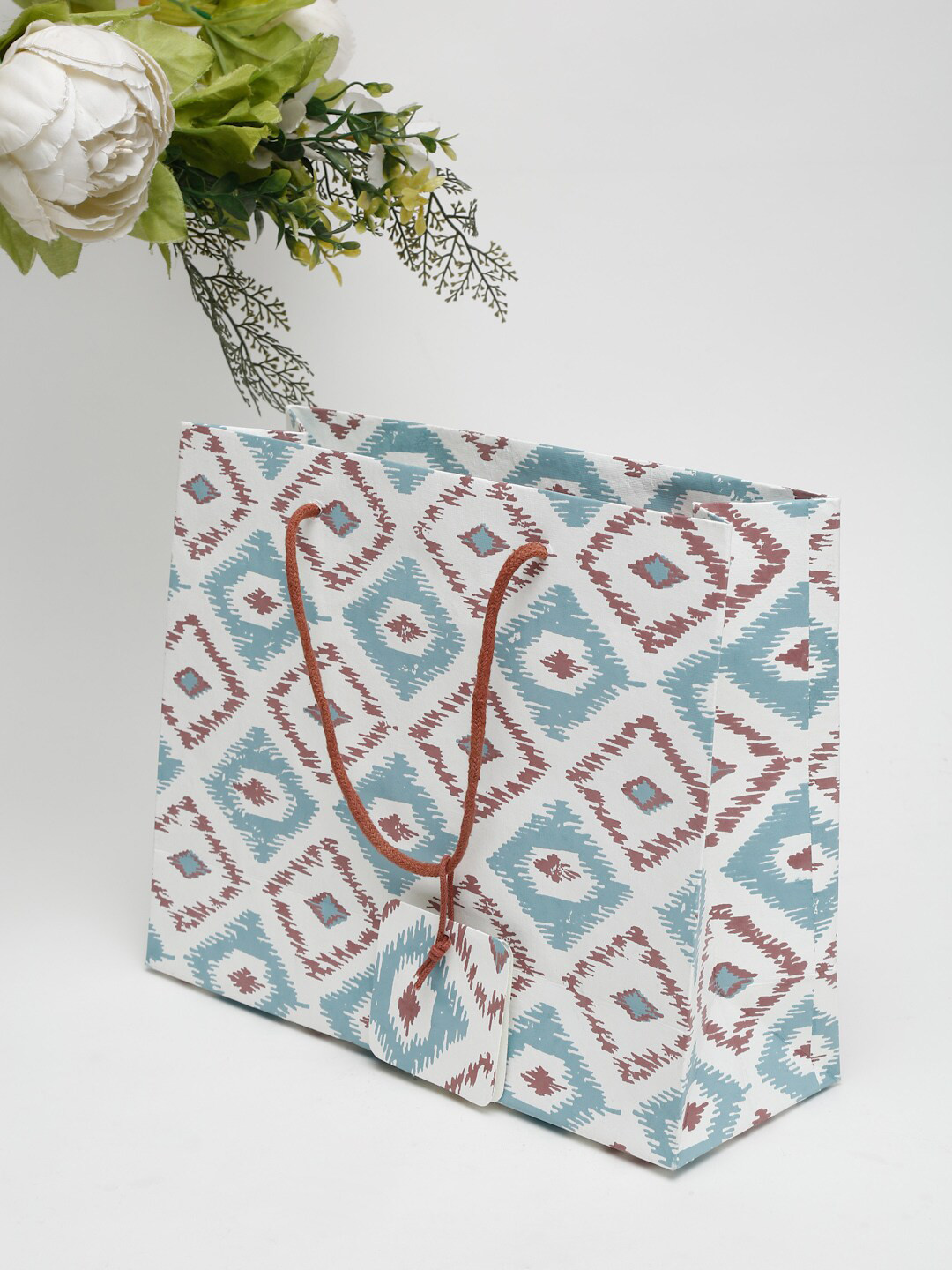 

Fabindia Blue & White Paper Bag Paper