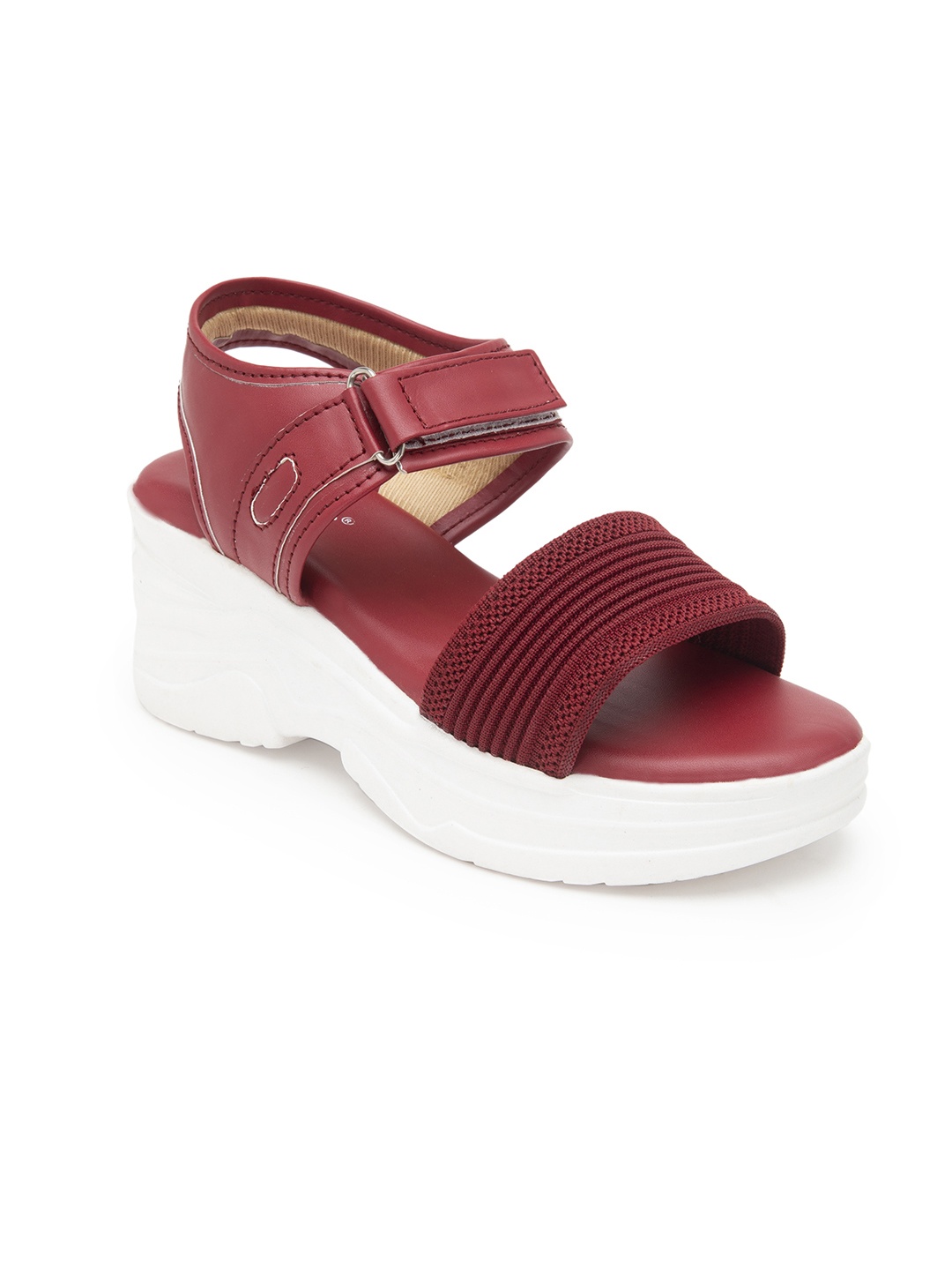 

DEAS Women Red Sandals With Velcro Closure