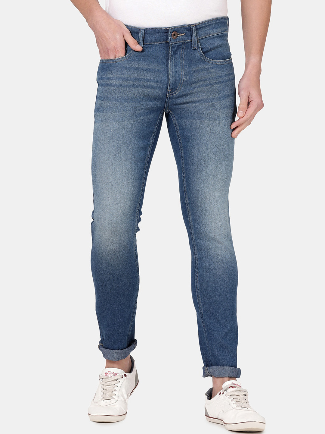 

Llak Jeans Men Blue Skinny Fit Heavy Fade Jeans