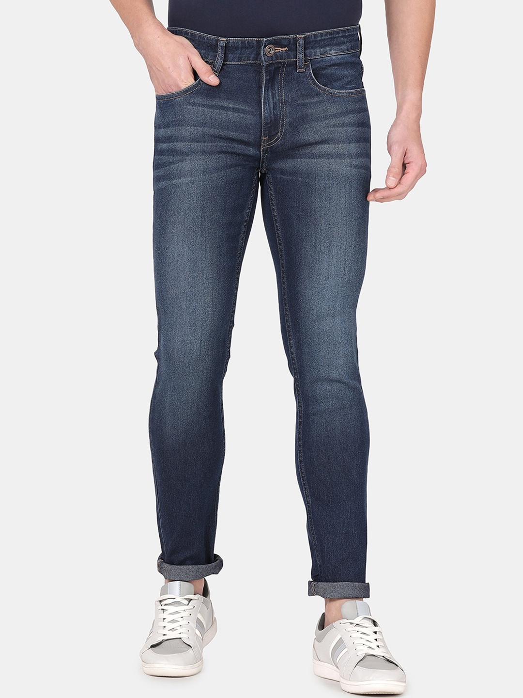

Llak Jeans Men Blue Skinny Fit Heavy Fade Jeans