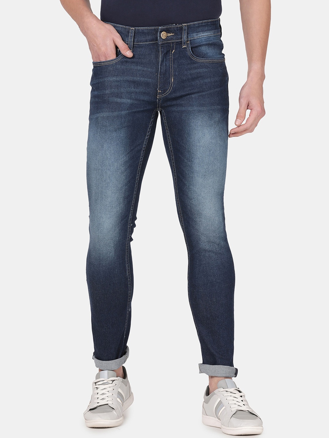

Llak Jeans Men Blue Skinny Fit Heavy Fade Stretchable Jeans