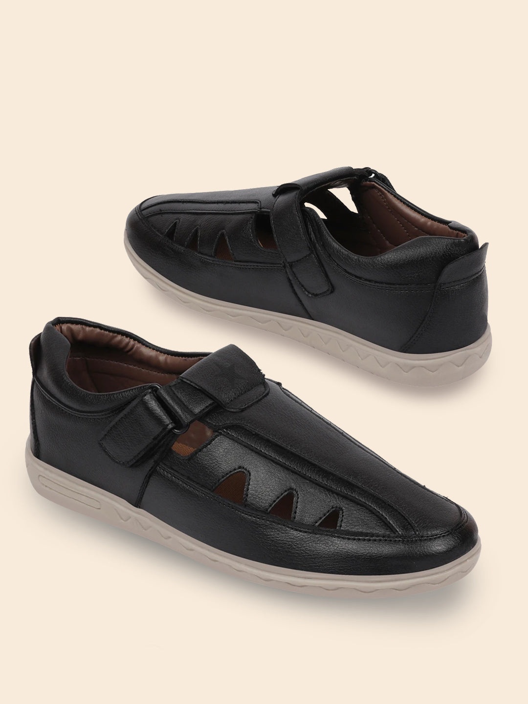 

FAUSTO Men Black Shoe-Style Sandals