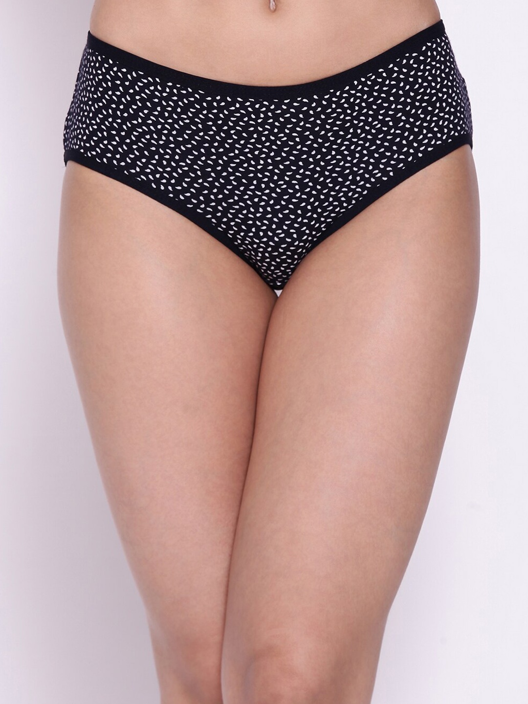 

Clovia Women Black & White Printed Cotton Hipster Briefs-PN2854H08XXL