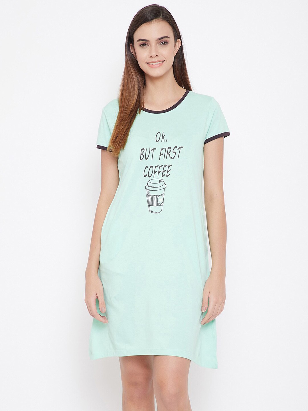 

Clovia Green Printed Nightdress