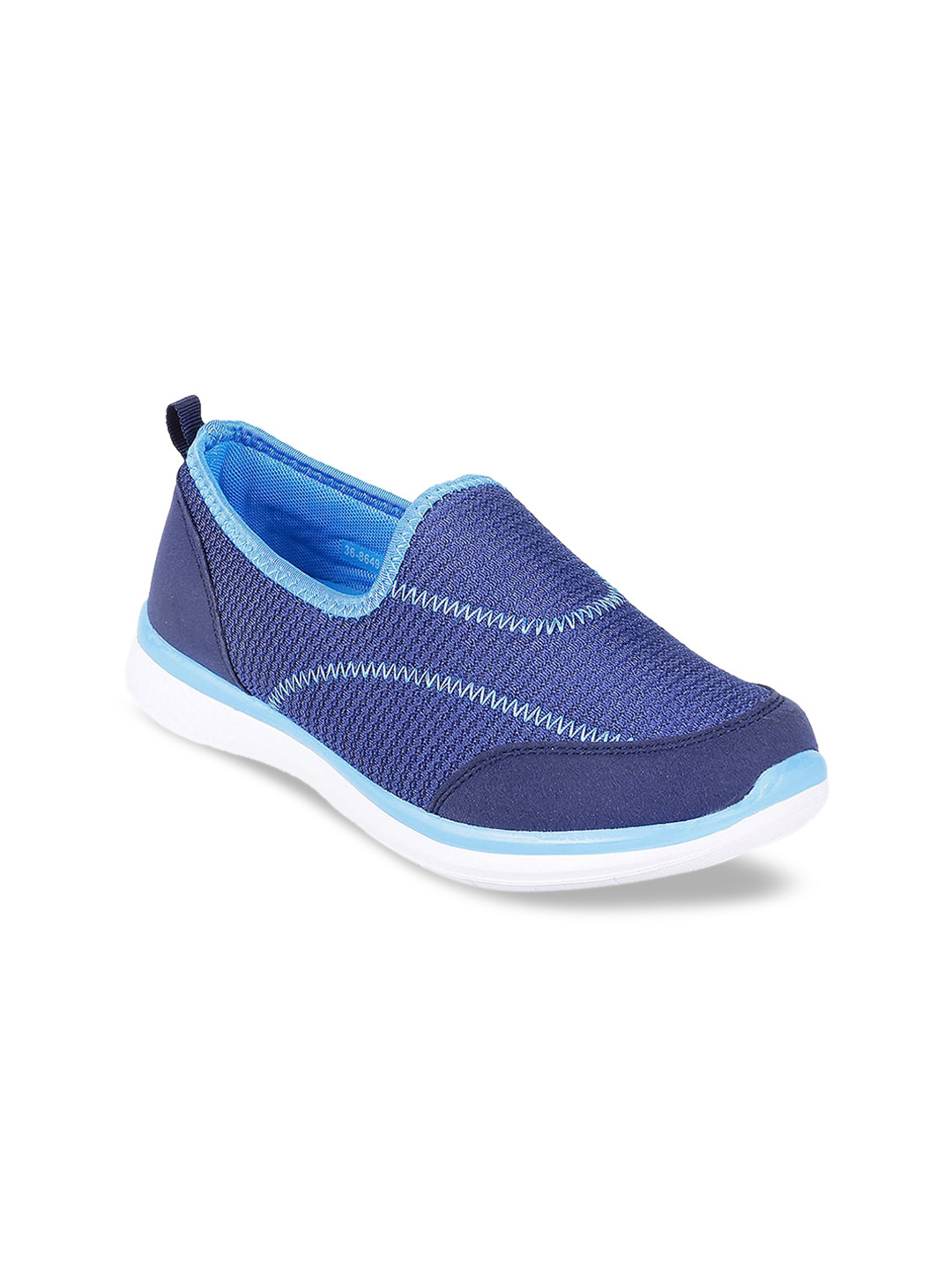 

Metro Women Blue Textured Slip-On Sneakers
