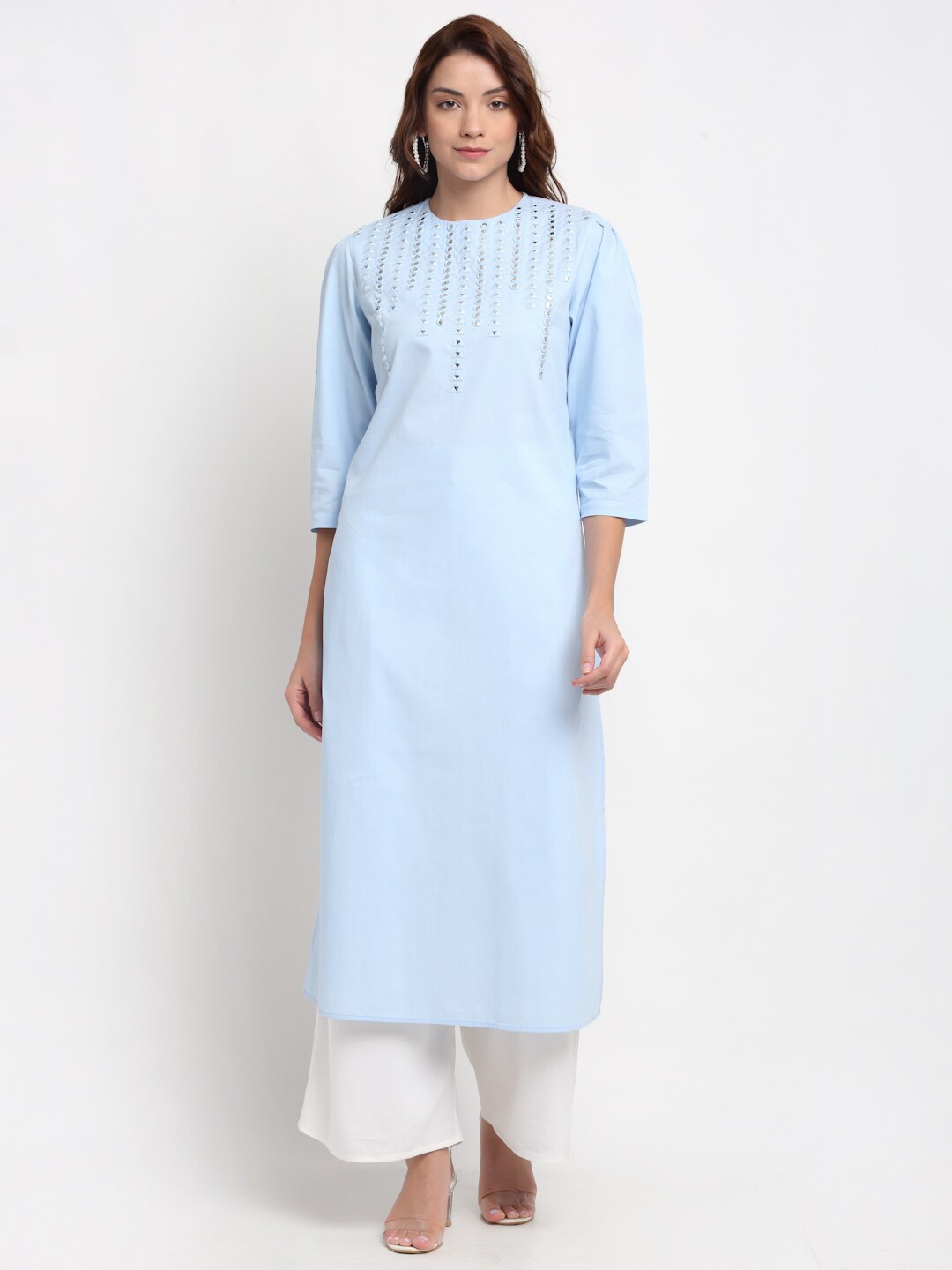 

BLANC9 Blue Pure Cotton Kurta