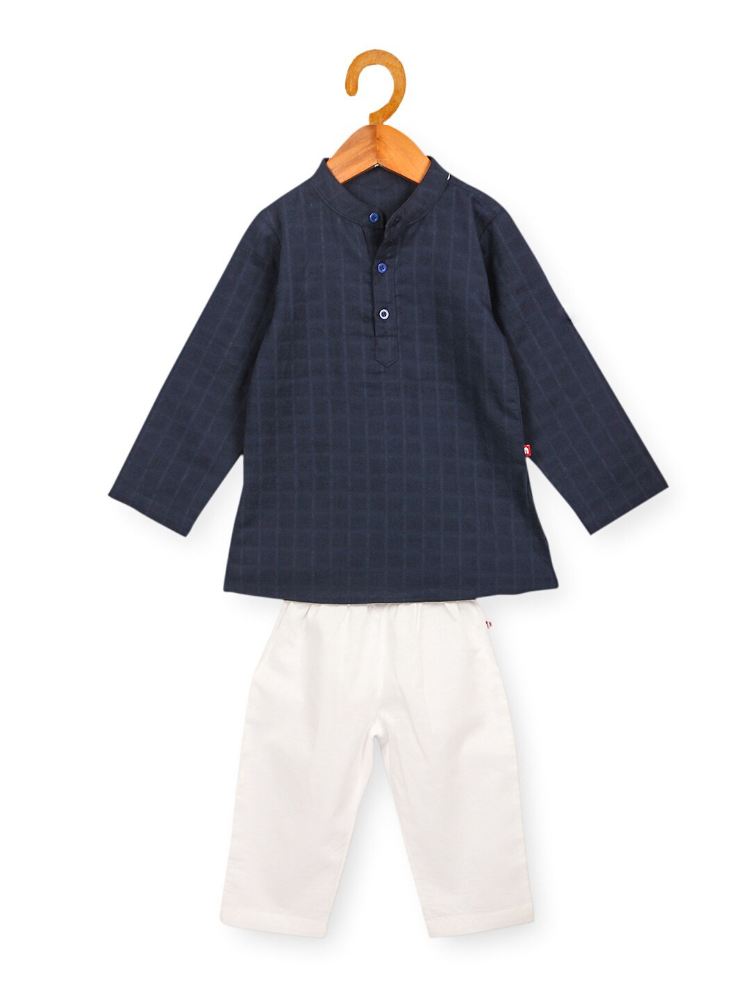 

Nino Bambino Boys Navy Blue Kurta with Pyjamas