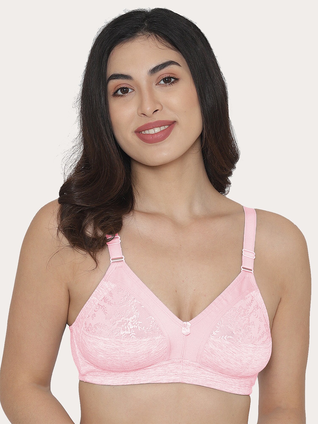 

MAASHIE Pink Full Coverage Non-Padded T-Shirt Bra