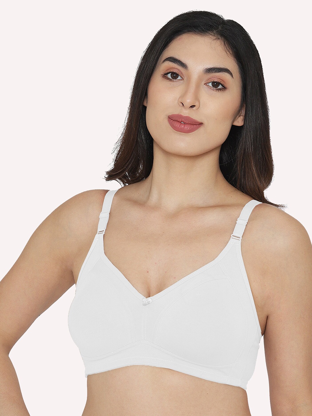 

MAASHIE White Floral T-shirt Bra Full Coverage