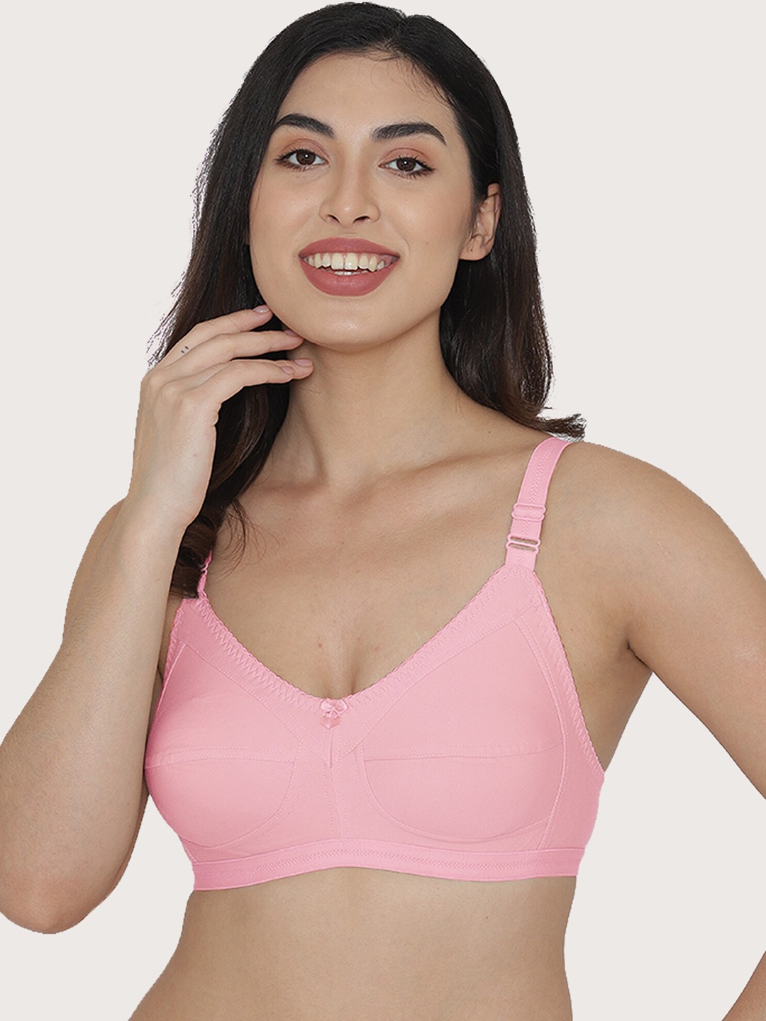 

MAASHIE Pink Everyday Bra Full Coverage 55001_PINK