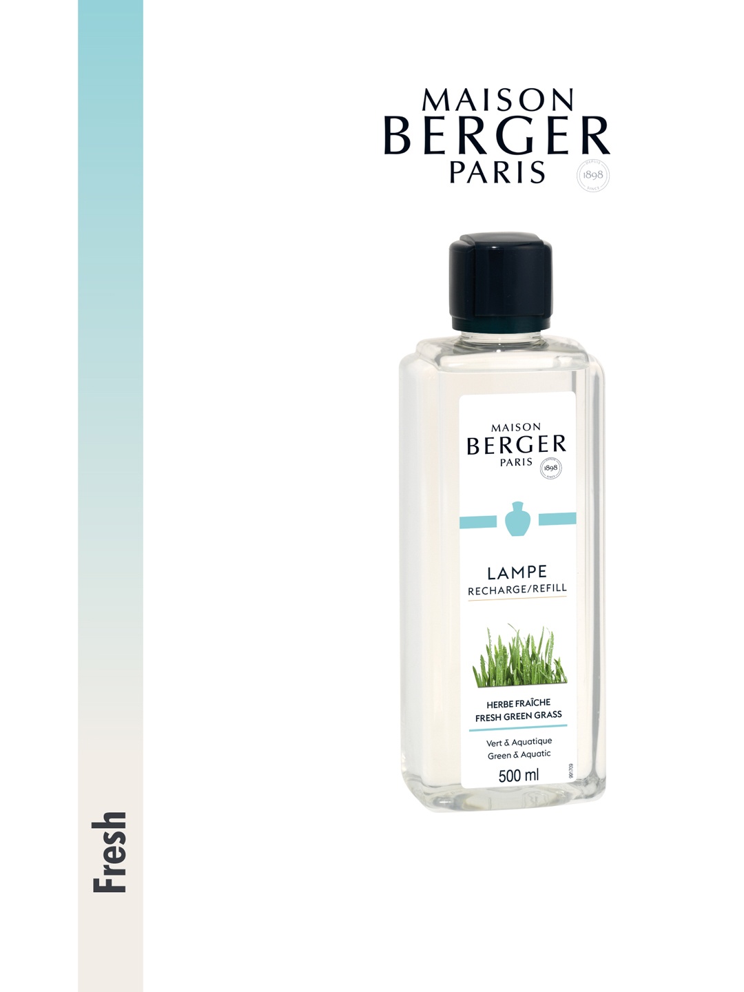 

MAISON BERGER Fresh Green Grass Perfume Refill 500 ml, Transparent