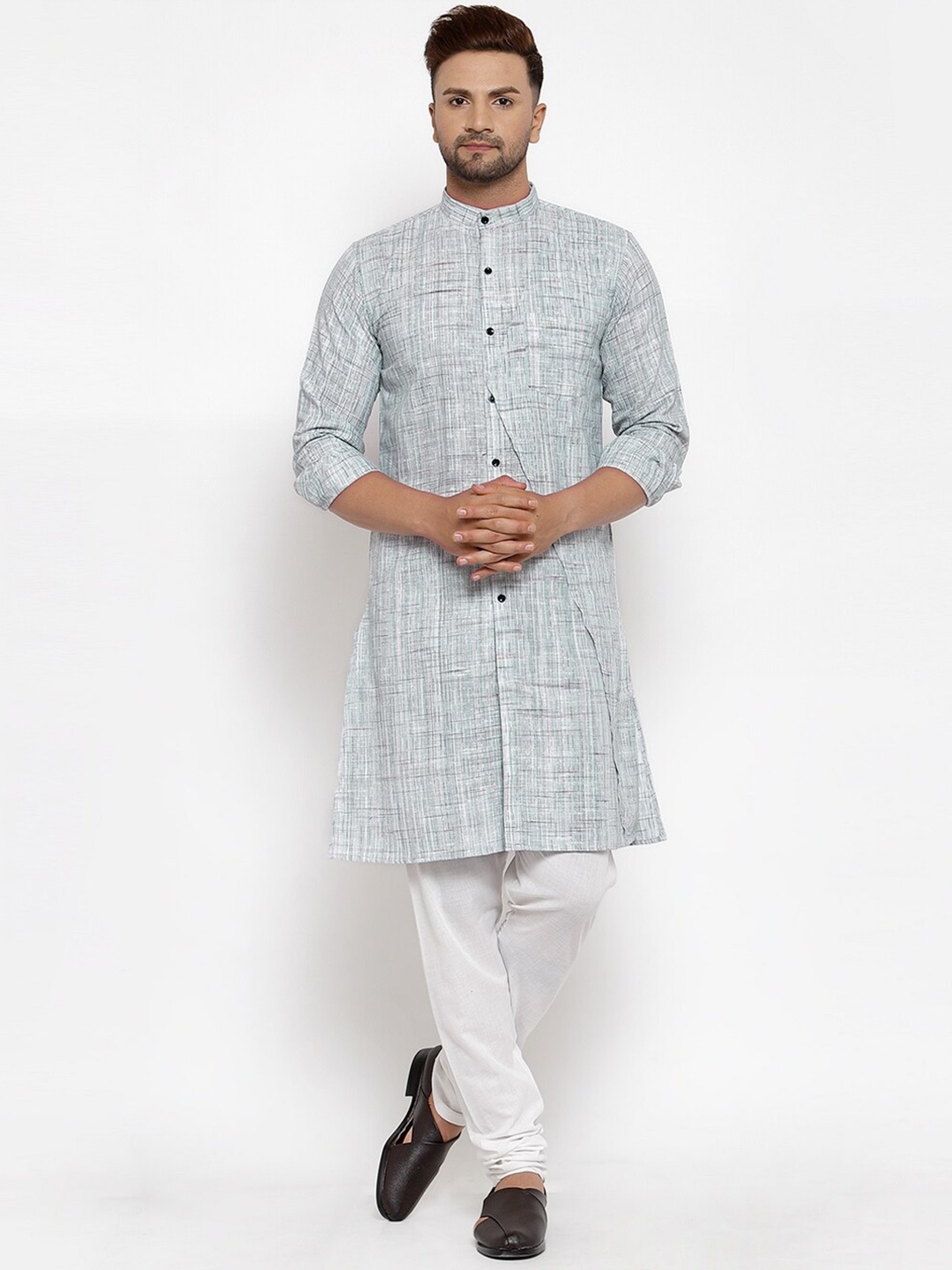 

KLOTTHE Men Blue Printed A-Line Kurta