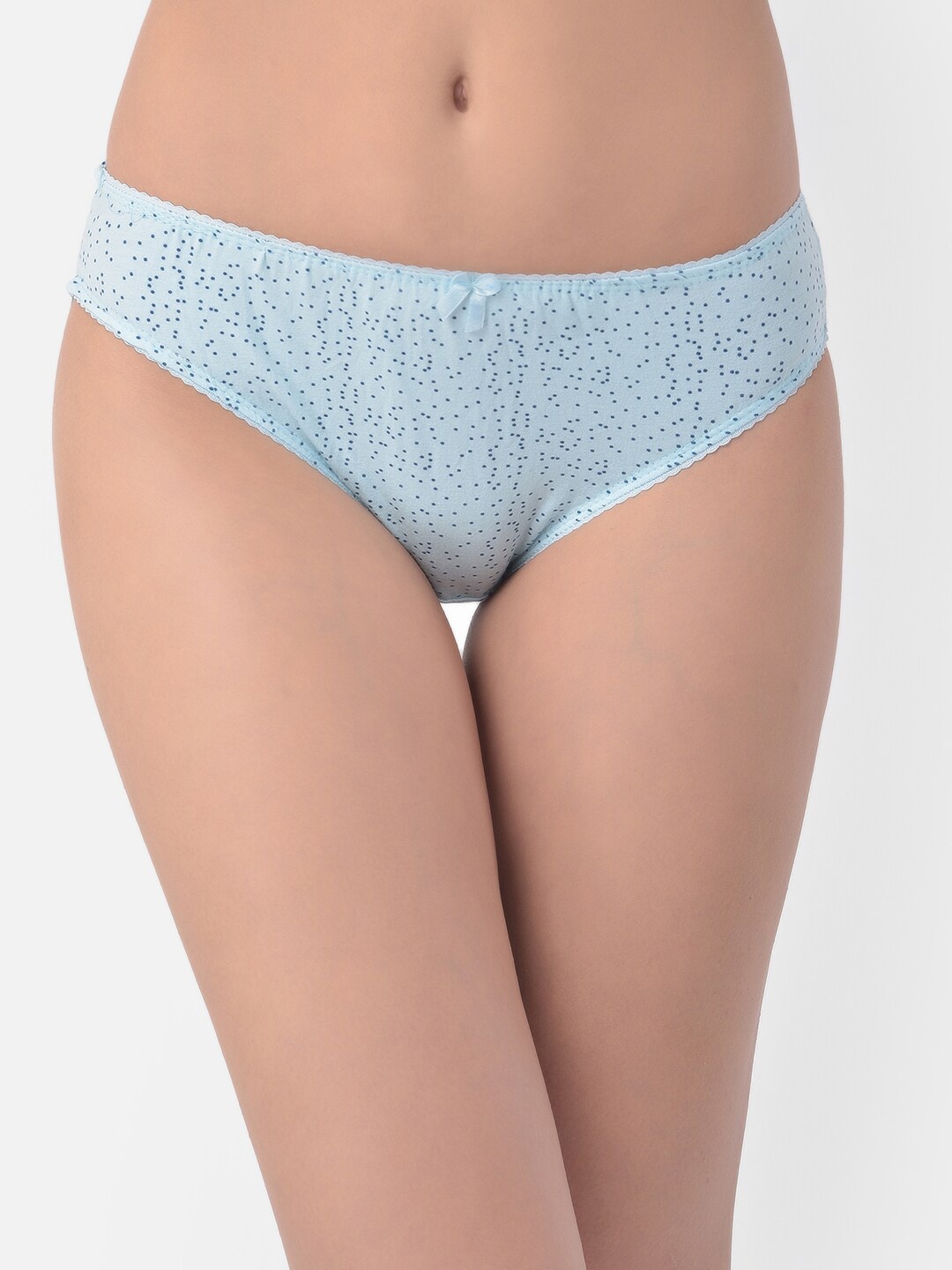 

Clovia Women Blue Low Waist Printed Micro Disty Cotton Hipster Briefs