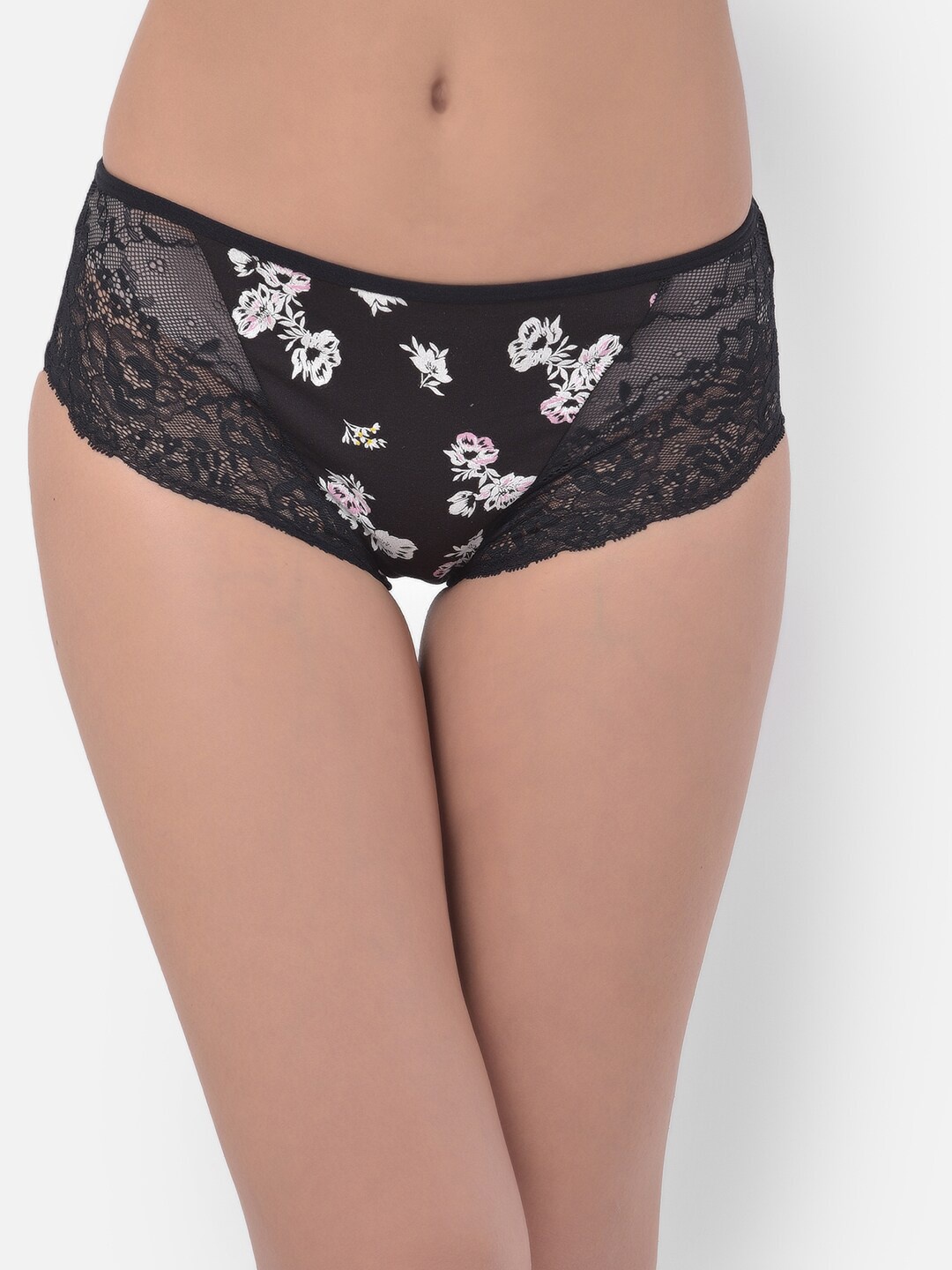 

Clovia Women Black & White Printed Cotton Hipster Briefs