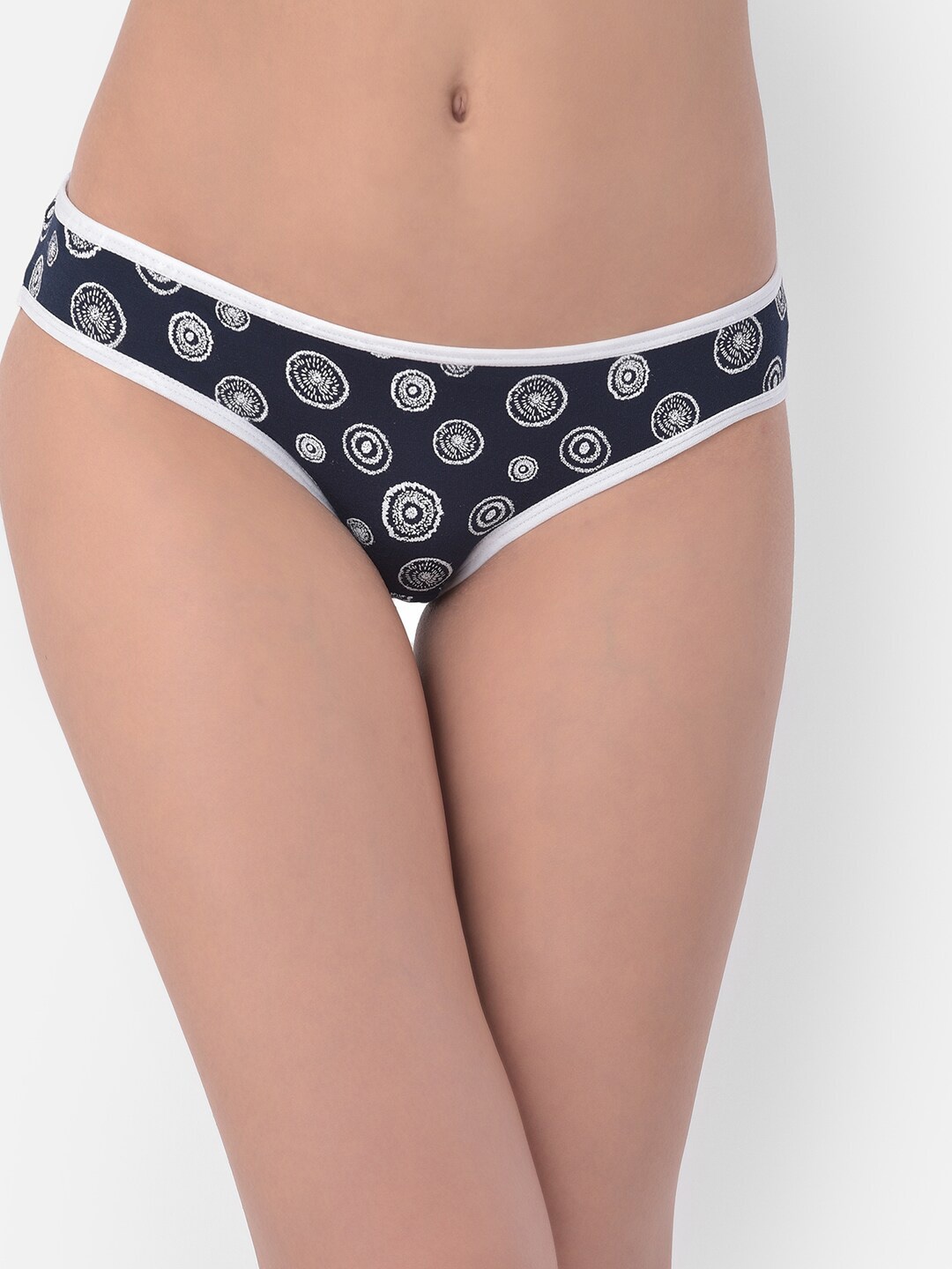 

Clovia Women Printed Low-Waist Cotton Bikini Briefs PN2519K083XL, Blue