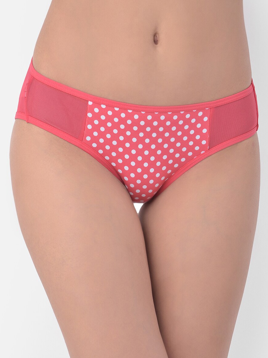 

Clovia Women Pink & White Polka Dot Printed Bikini Briefs-PN3460P143XL