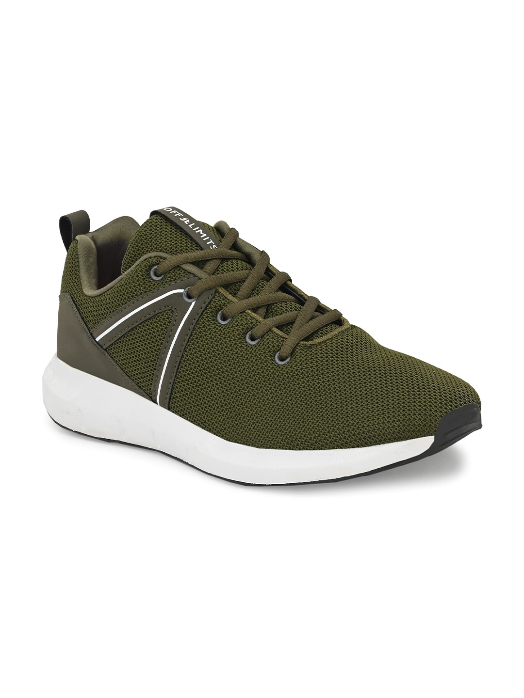 

OFF LIMITS Men Olive Green Mesh Running Non-Marking Shoes