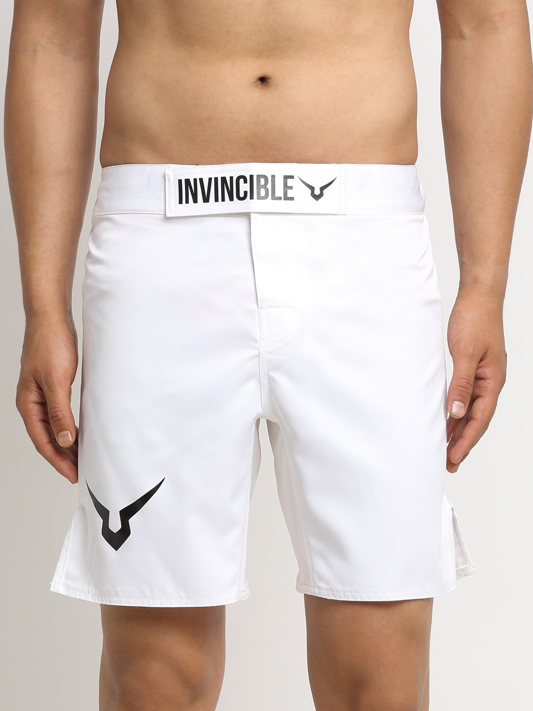 

Invincible Men White Rapid-Dry Mid-Rise Sports Shorts