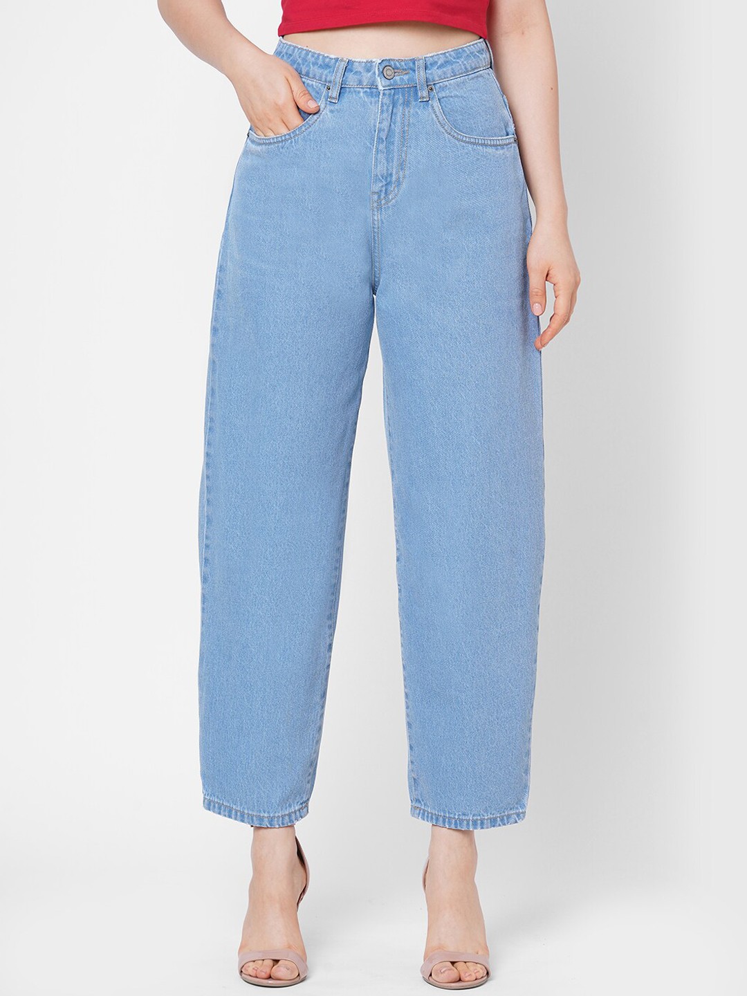 

TARAMA Women Blue Mid-Rise Mom Fit Jeans