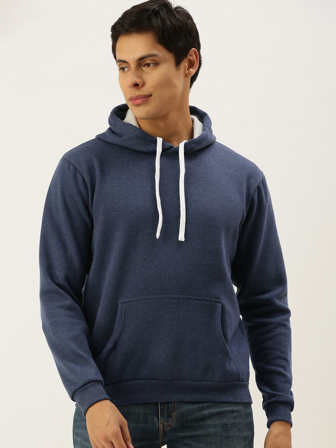 

Campus Sutra Men Navy Blue Hooded Sweatshirt
