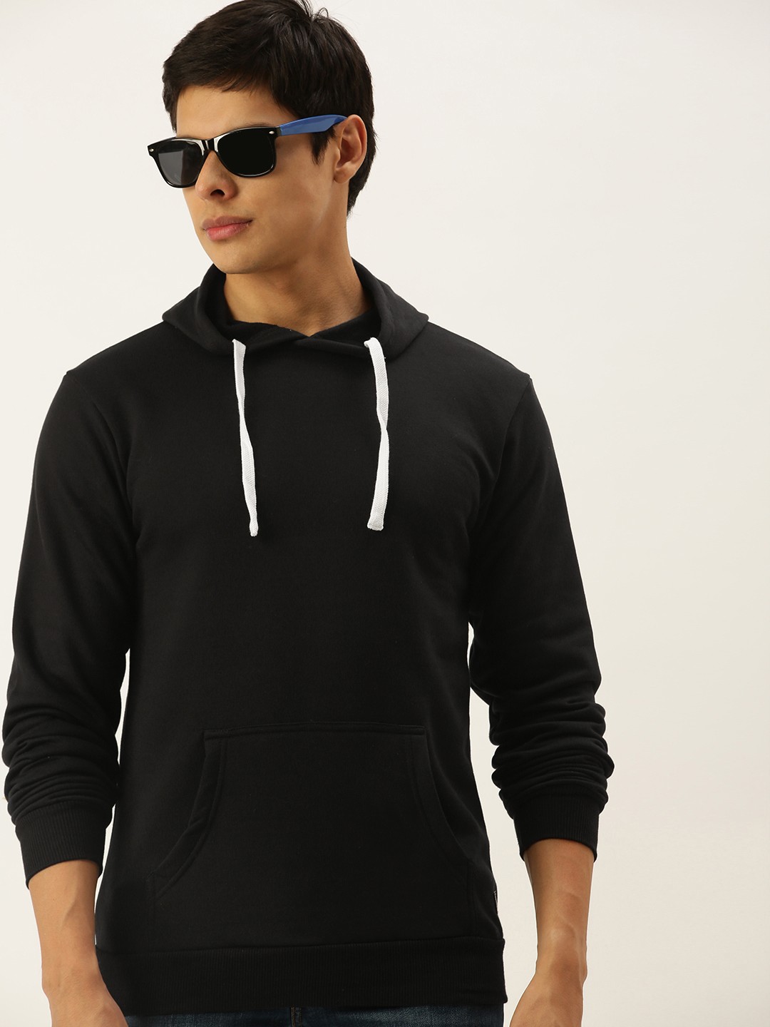 

Campus Sutra Men Black Hooded Sweatshirt