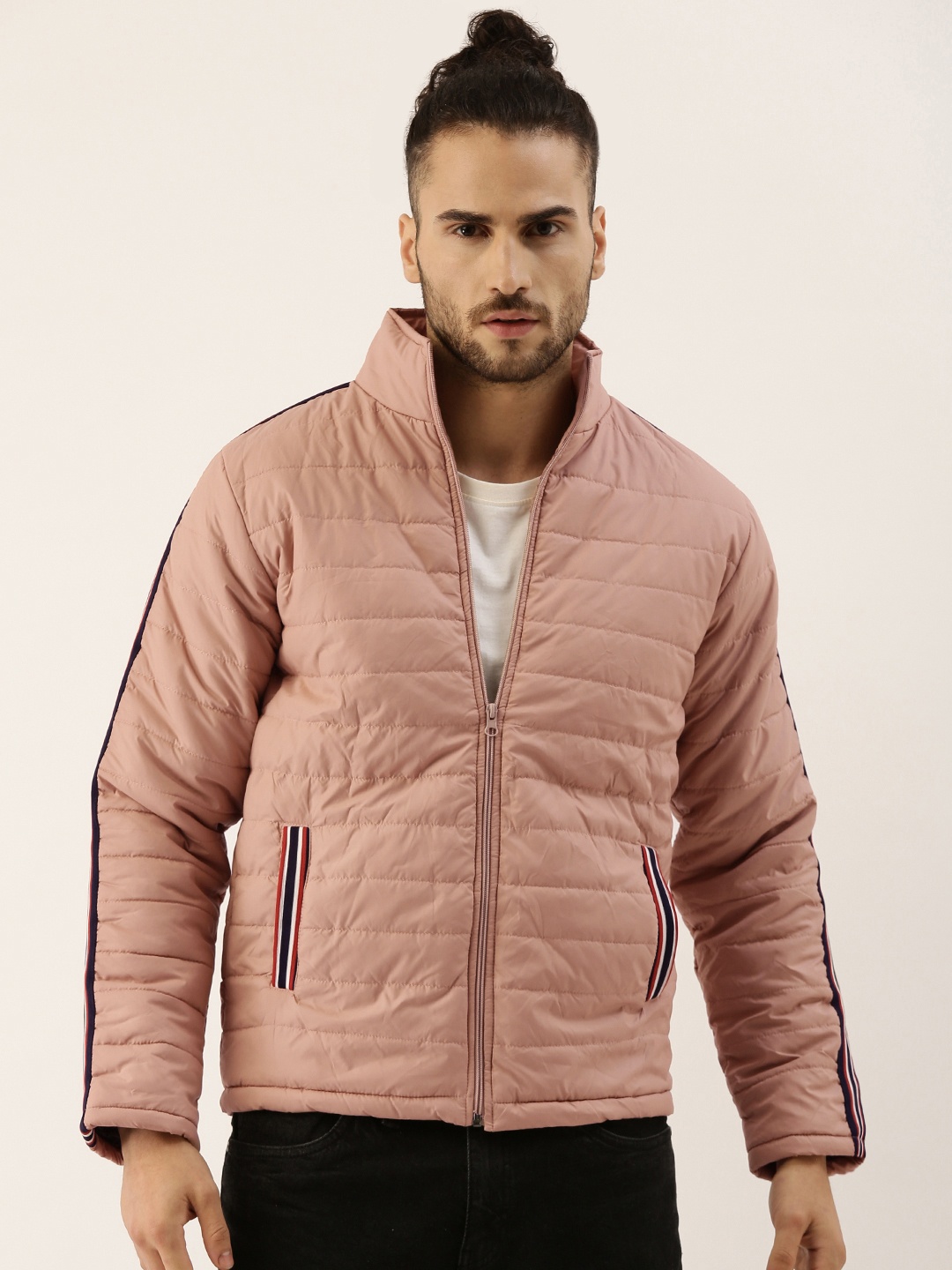 

Campus Sutra Men Pink Windcheater Padded Jacket