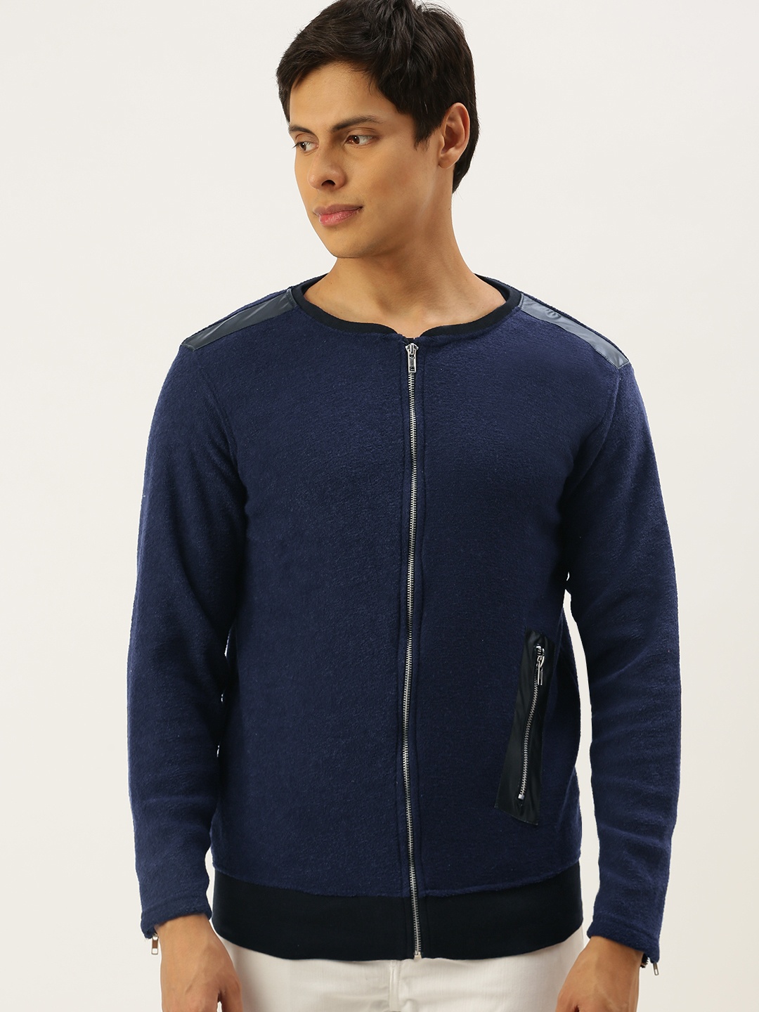 

Campus Sutra Men Navy Blue Sweatshirt