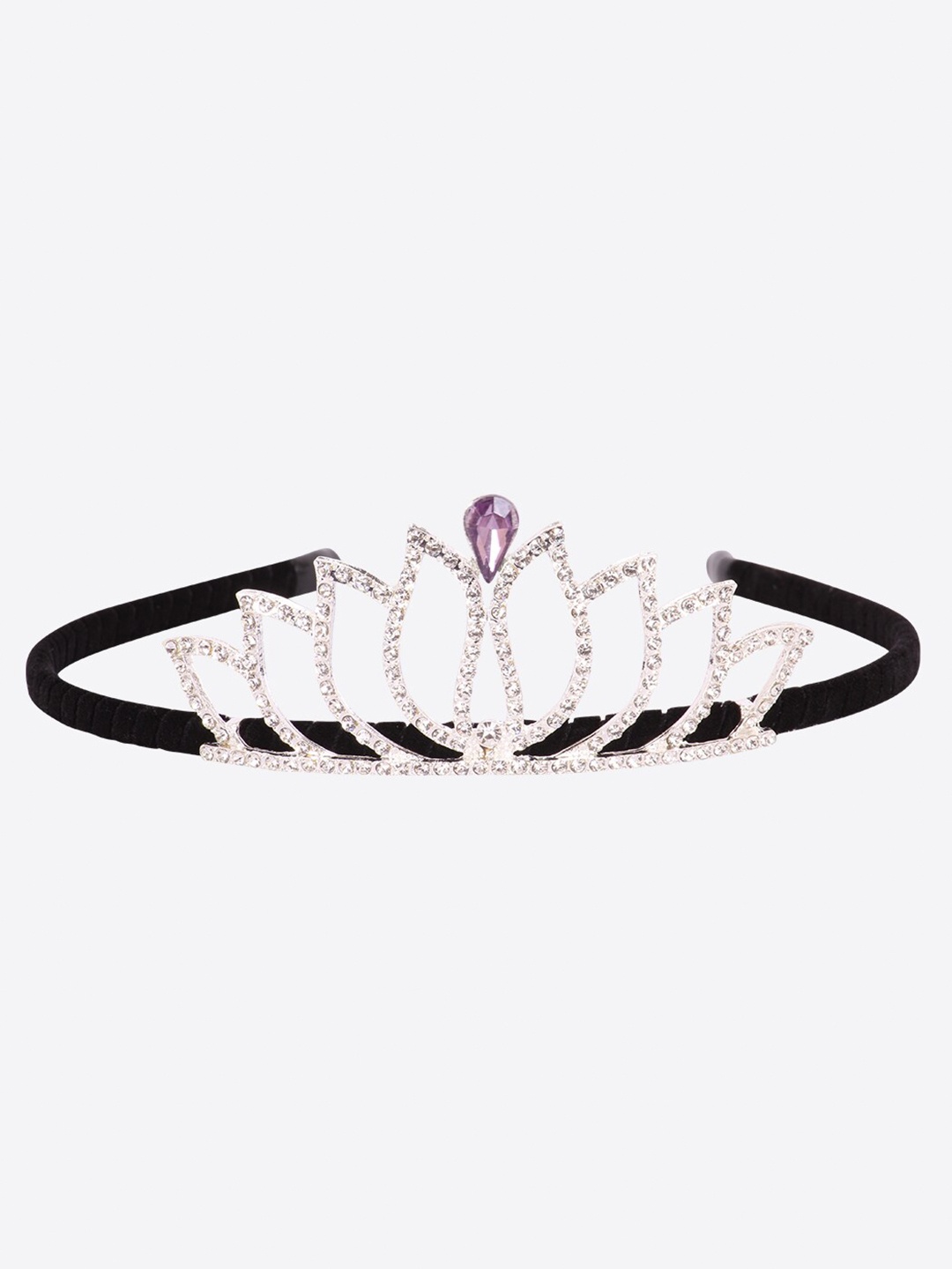 

CUTECUMBER Girls Black & Silver-Toned Embellished Tiara
