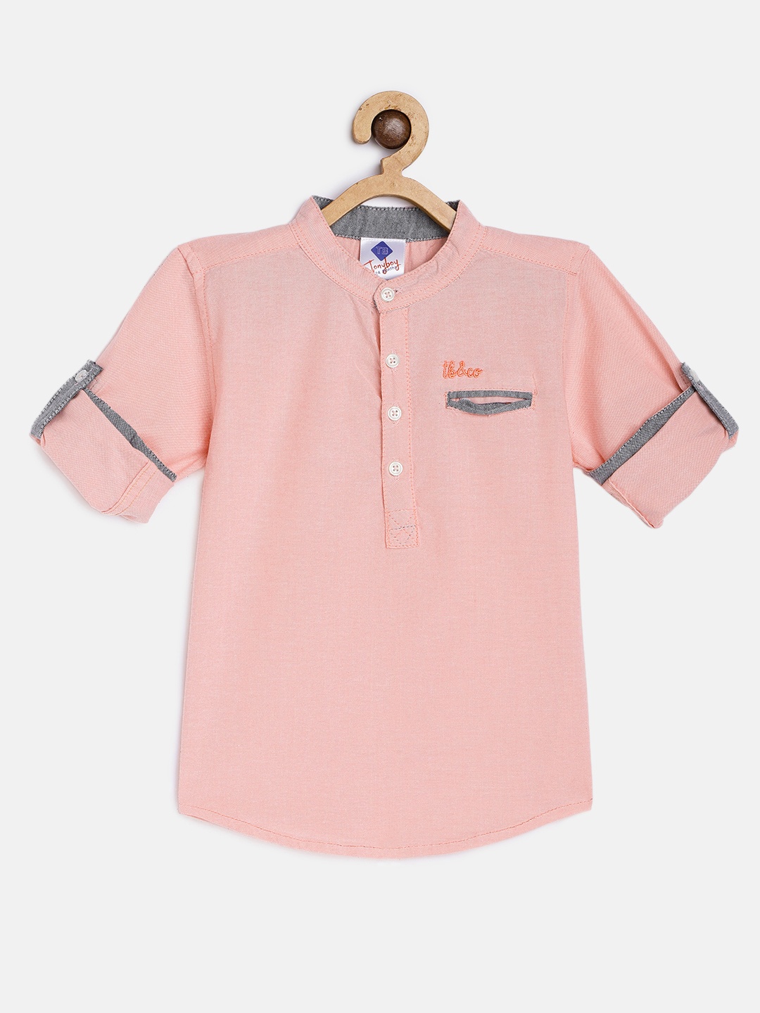 

TONYBOY Boys Pink Solid Pure Cotton Premium FIt Casual Shirt