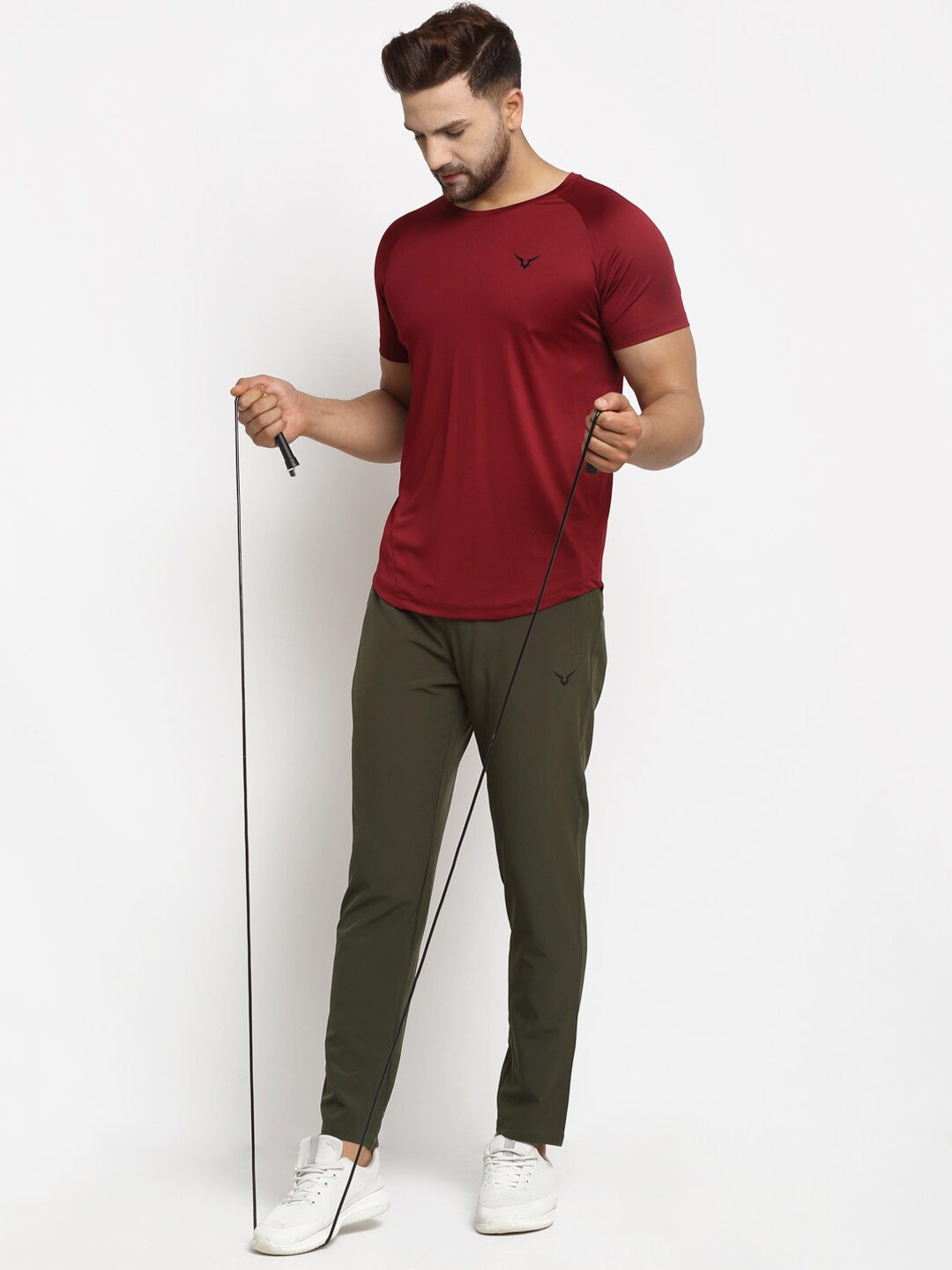 

Invincible Men Scoop Round Neck Tee, Maroon