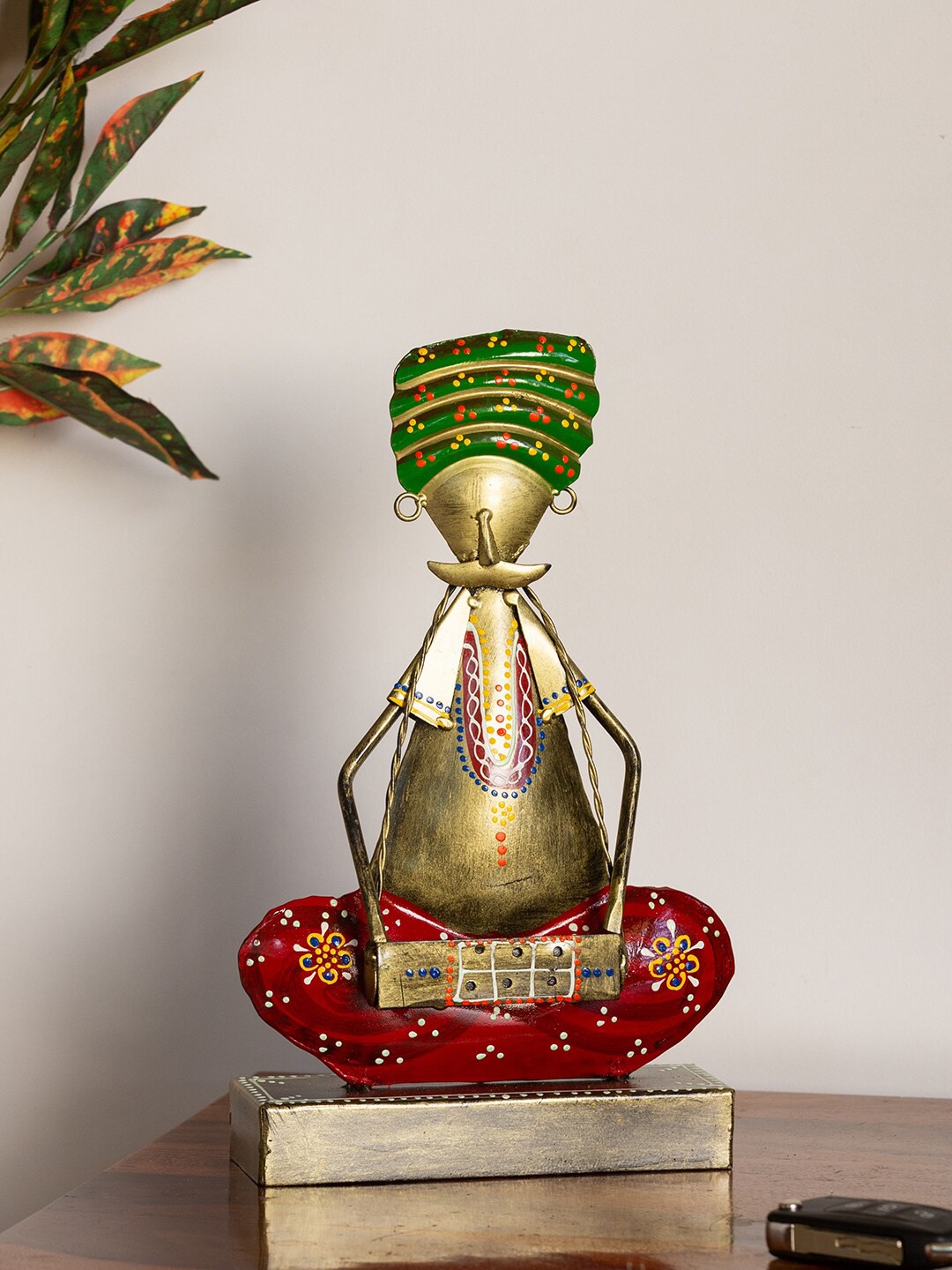 

ExclusiveLane Gold-Toned & Red Hand-Painted Decorative Showpiece
