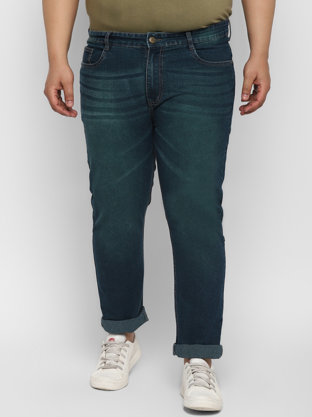 

Urbano Plus Men Green Mid-Rise Light Faded Jeans