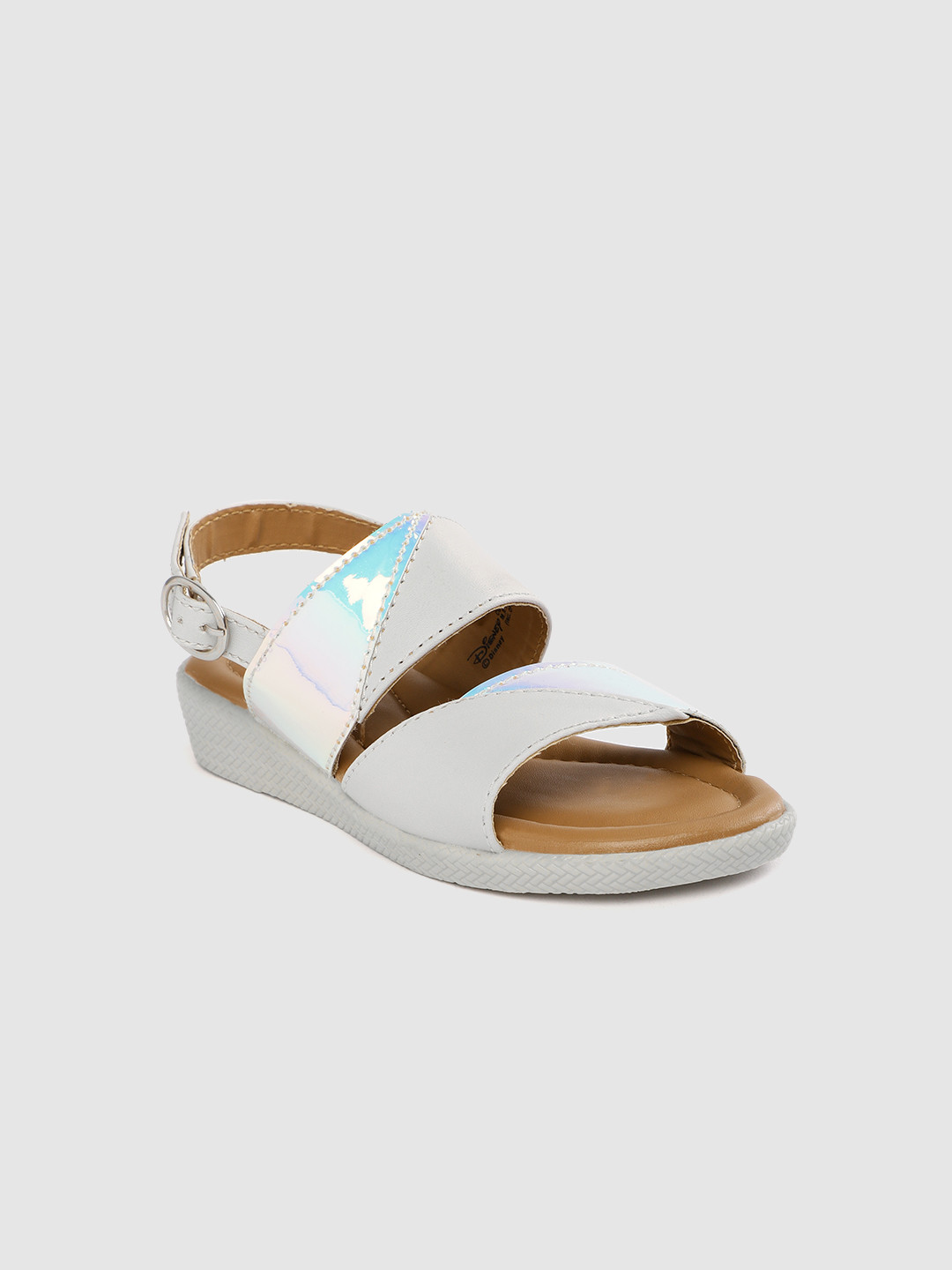 

toothless Girls Grey Iridescent Effect Disney Frozen Open Toe Flats