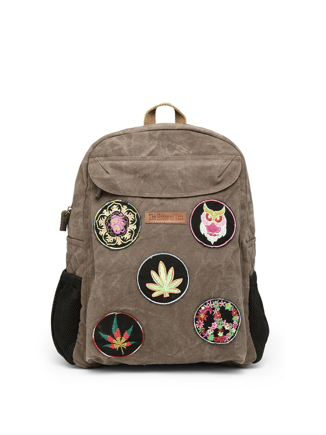 

The House of Tara Unisex Brown & Black Applique Backpack