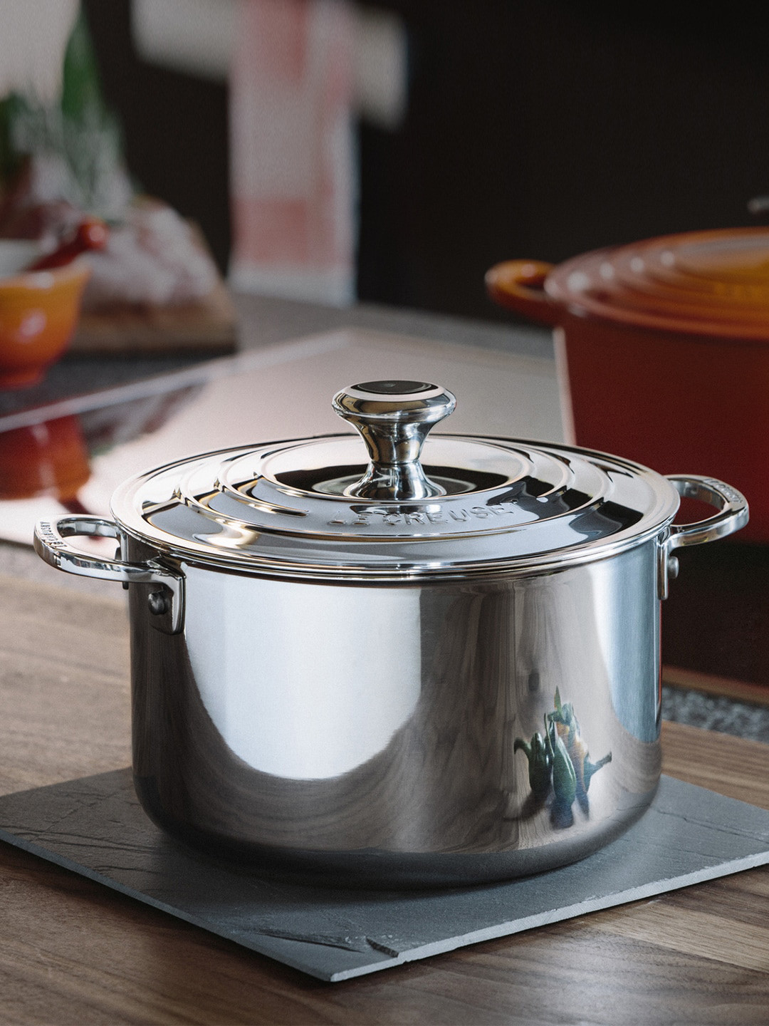 

LE CREUSET Steel-Toned Solid Stainless Steel Stockpot With Lid