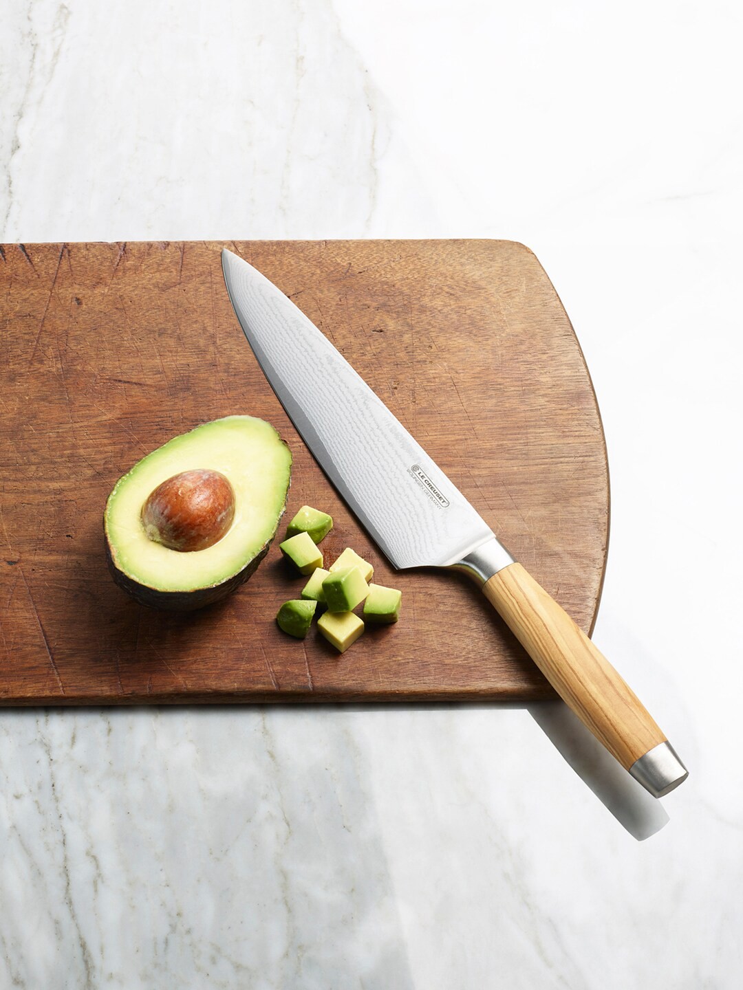 

LE CREUSET Steel-Toned & Brown Solid Stainless Steel Chef Knife