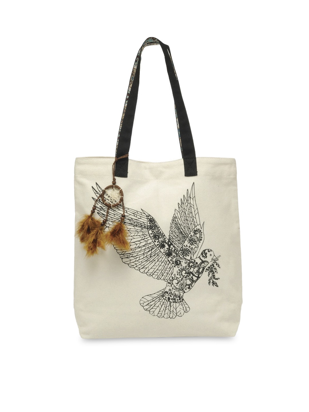 

The House of Tara Off White & Black Printed Tote Bag