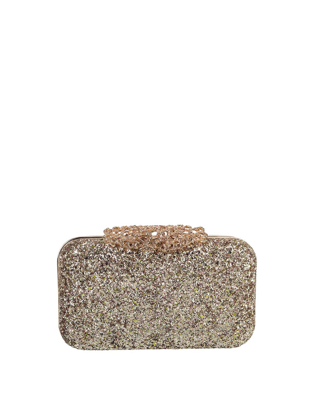 

Mochi Gold-Toned Embellished Box Clutch