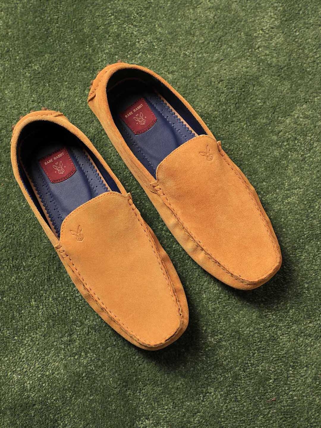 

RARE RABBIT Men Morosso Leather Driving Shoes, Yellow