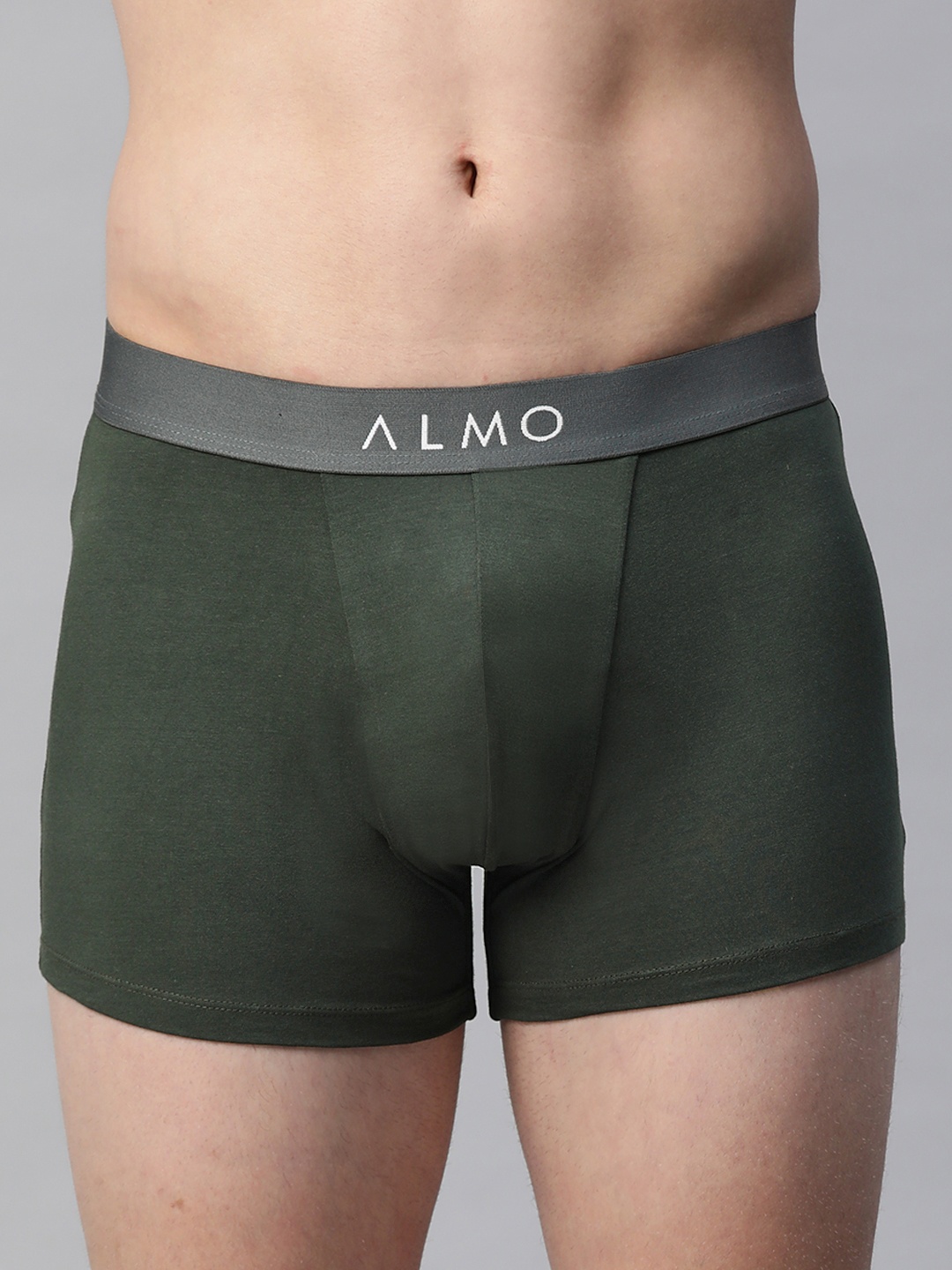 

Almo Wear Men Olive Green Solid Slim-Fit Anti-Microbial Cotton Trunks Rico-T-106