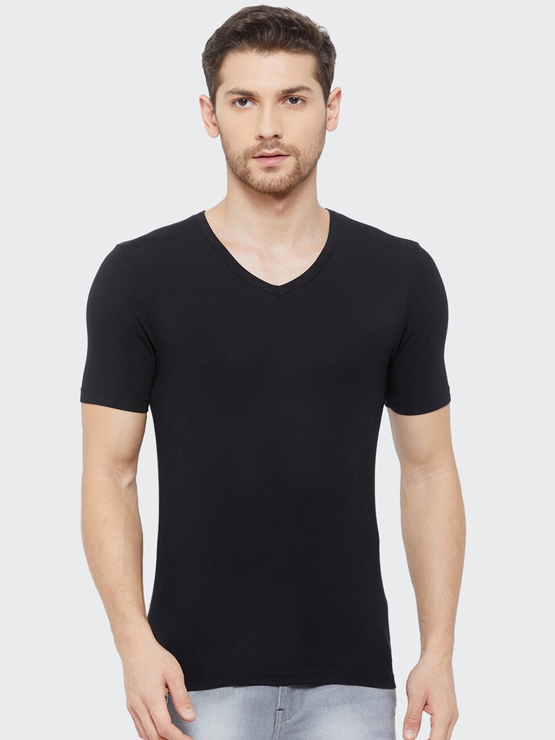 

Almo Wear Men Black Solid Undershirt Vest