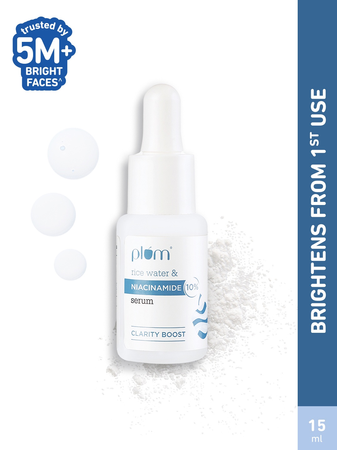 

Plum 10% Niacinamide Face Serum with Rice Water - 15 ml, White