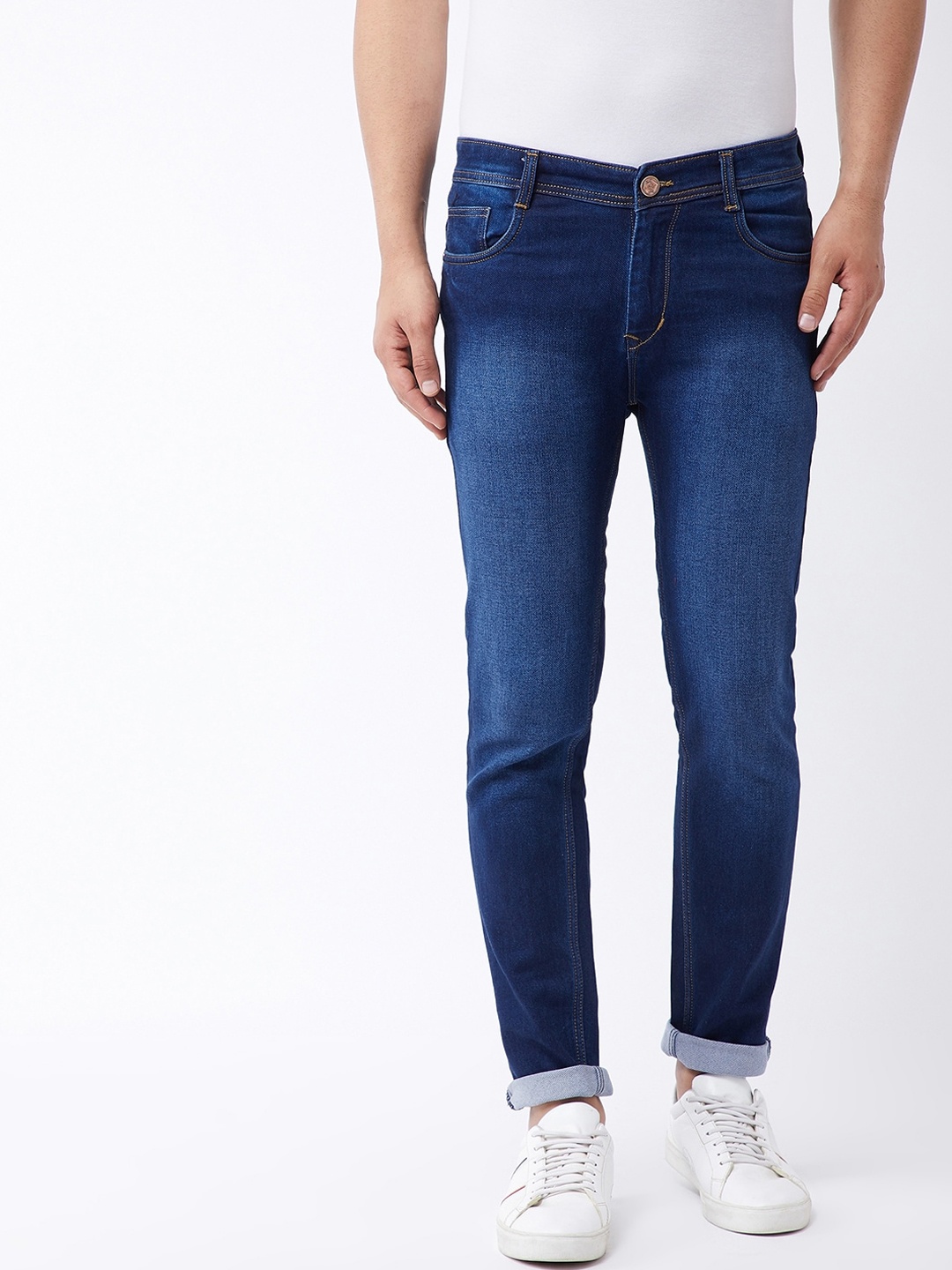 

Purple Feather Men Navy Blue Mid-Rise Skinny Fit Light Fade Jeans