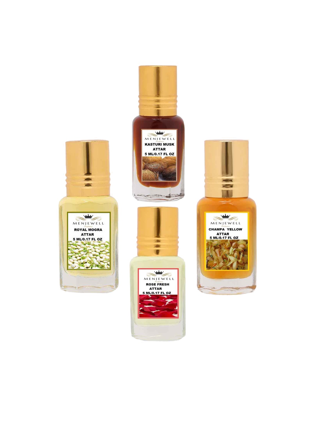 

Menjewell Set Of 4 Perfume, Transparent