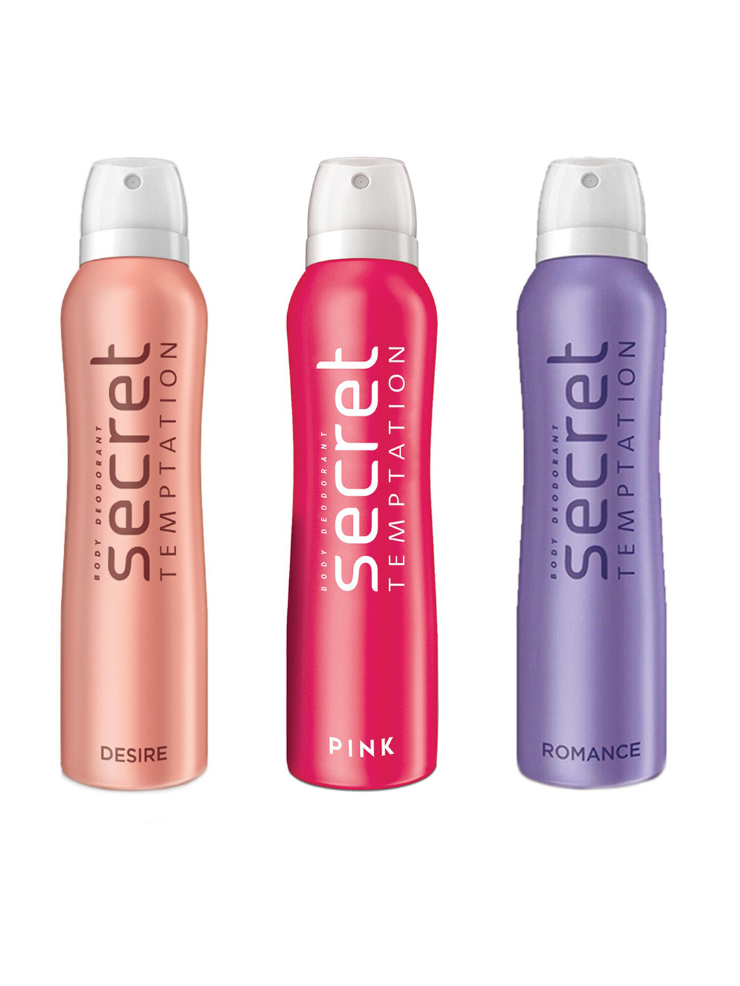 

Secret Temptation Set Of 3 Desire Romance & Pink Deodorant Spray 450ml, Multi