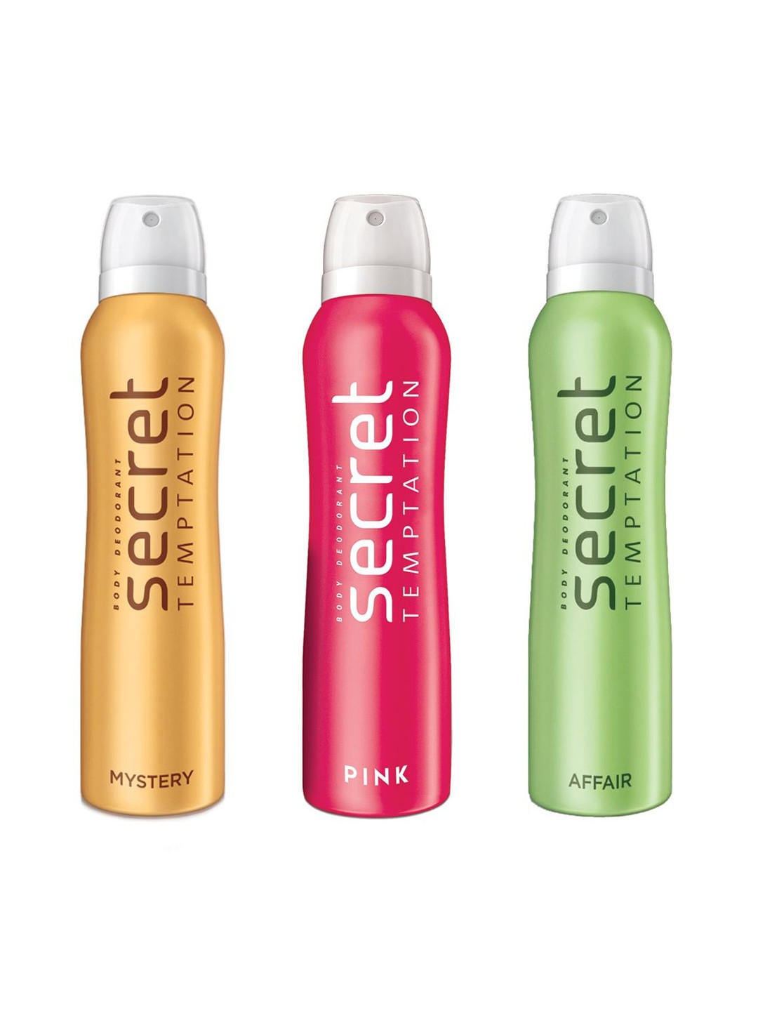 

Secret Temptation Affair Mystery And Pink Deodorant Combo For Women 150 ml Pack of 3, Multi