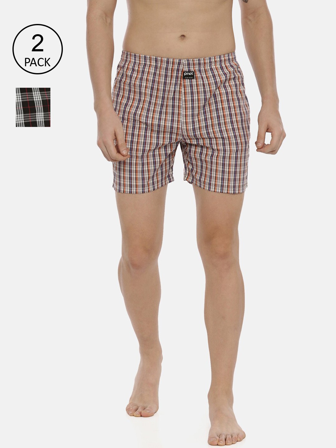 

pivot Men Pack Of 2 Assorted Pure Cotton Boxers-AW20PQF-070