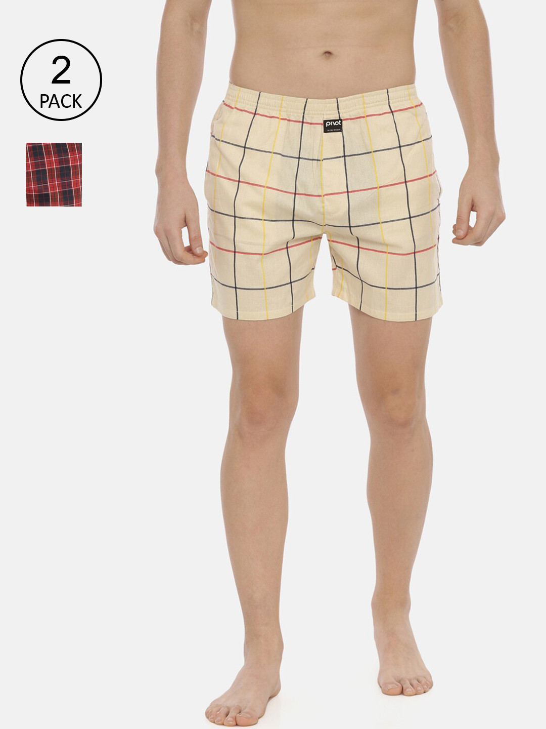 

pivot Men Pack Of 2 Assorted Pure Cotton Boxers-AW20PQF-038